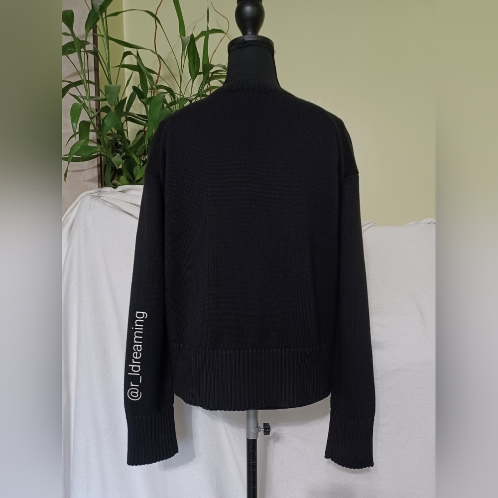 NWT Everlane The Boxy Sweater in Everyday Cotton Size XS In Black - Picture 5 of 11